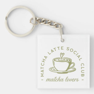 Porte-clés Matcha latte amoureux club fille vert esthétique