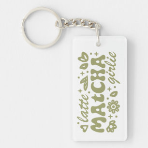 Porte-clés Matcha latte fille preppy girly vert esthétique