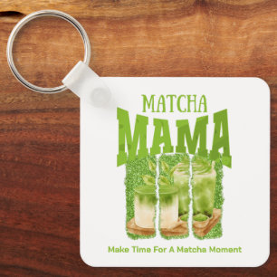 Porte-clés MATCHA MAMA Green Tea Parties scintillant Mom Gift