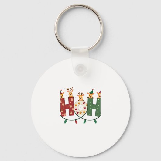 Porte-clés Matching Christmas Santa Hat Ho Ho Ho Giraffe Anim (Recto)