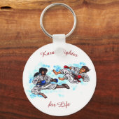 Porte-clés matchs de karaté d'aquarelle (Recto)