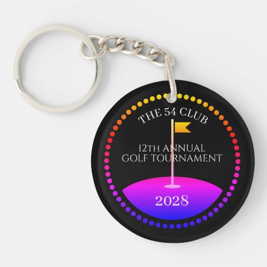 Porte-clés Matériel de golf de tournoi Arc-en-ciel (Devant)