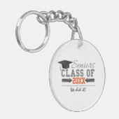 Porte-clés Matériel de remise des diplômes gris et orange (Devant gauche)