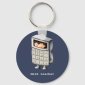 Porte-clés Math enseignant marine bleu calculatrice garçon (Recto)