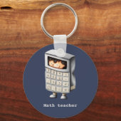 Porte-clés Math enseignant marine bleu calculatrice garçon (Recto)
