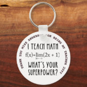 Porte-clés MATH ENSEIGNANT MERCI cadeau personnalisé moins de (Recto)