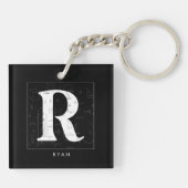 Porte-clés Math Monogramme - Lettre R (Dos)
