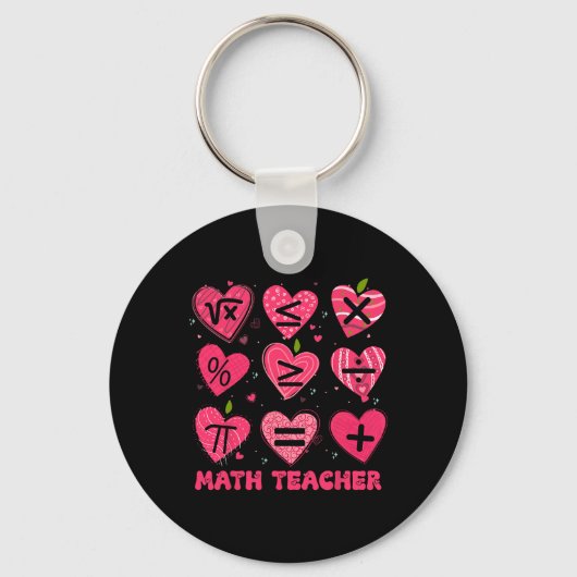 Porte-clés Math Saint-Valentin Professeur Math Symboles Arith (Recto)