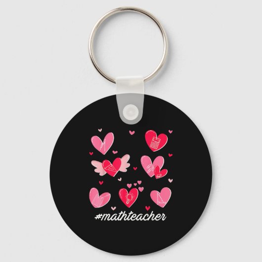 Porte-clés Math Teacher Heart Valentines Day Mathematics Teac (Recto)