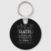Porte-clés Math the first step is admitting have a problem (Recto)