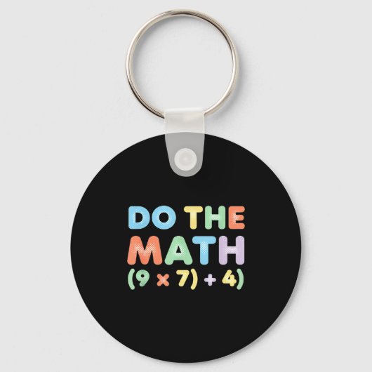Porte-clés Mathématiques faites le calcul, conception d'équat (Recto)