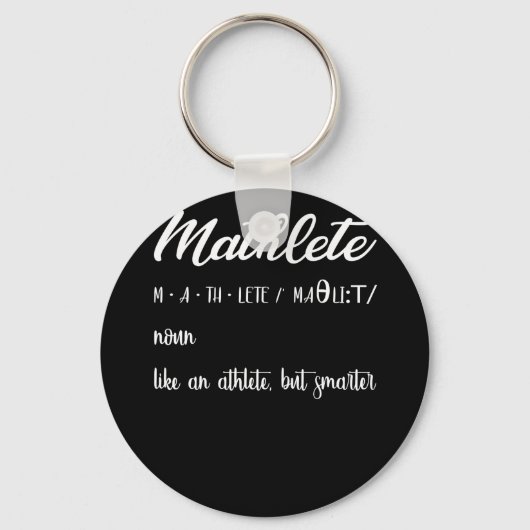 Porte-clés Mathlete Définition Math Geek Nerd (Recto)