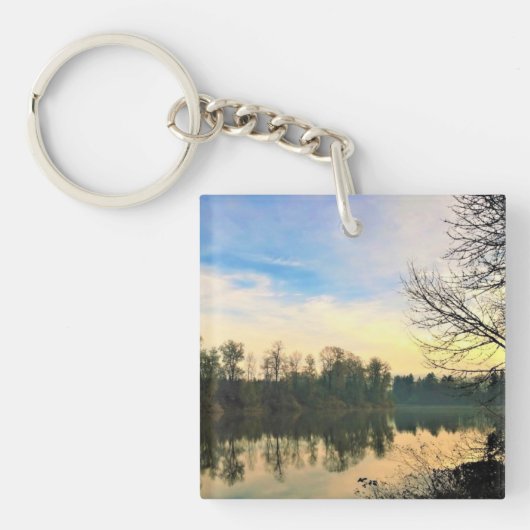 Porte-clés Matin sur la rivière Willamette, OR (Devant)