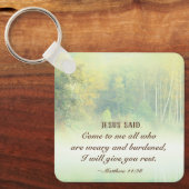 Porte-clés Matthew 11:28 Come to Me, Je veux give you reste (Recto)