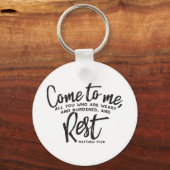 Porte-clés Matthieu 11 Verse de la Bible (Recto)