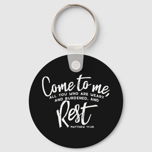 Porte-clés Matthieu 11 Verse de la Bible (Recto)