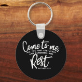 Porte-clés Matthieu 11 Verse de la Bible (Recto)