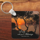 Porte-clés Matthieu 28:20 Je suis avec toi toujours Golden Su (Recto)