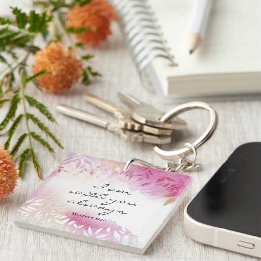 Porte-clés Matthieu 28:20 Je suis toujours avec toi (Devant Droit)