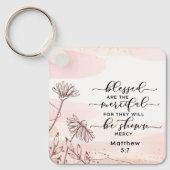 Porte-clés Matthieu 5:7 Heureux sont la Bible Miséricordieuse (Recto)