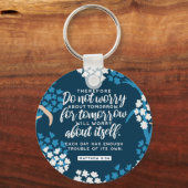 Porte-clés Matthieu 6:34 Verse de la Bible (Recto)