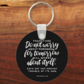 Porte-clés Matthieu 6:34 Verse de la Bible (Recto)