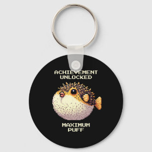 Porte-clés Max Puff a atteint Pixel Pufferfish Rétro Gamer Ar