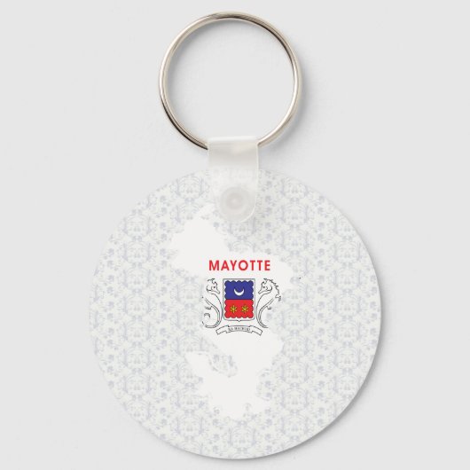 Porte-clés Mayotte Carte Drapeau pleine taille (Recto)