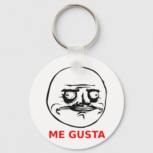 Porte-clés Me Gusta Face with Text (Recto)
