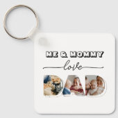 Porte-clés Me & maman love papa 3 Photos Collage (Recto)