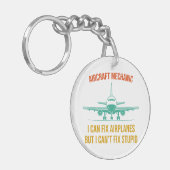 Porte-clés mécanicien d'avion je peux réparer les avions mais (Devant gauche)
