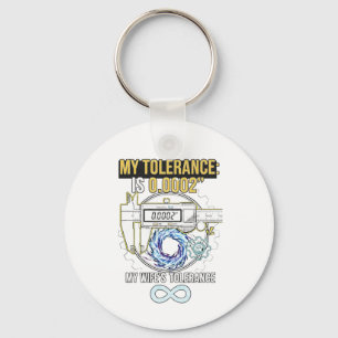 Porte-clés mécanicien drôle ma tolérance vs la tolérance de m