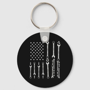 Porte-clés Mécanicien patriotique Outils Indépendance Jour Us