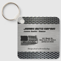 Mécanique American Flag Auto Repair Business Logo