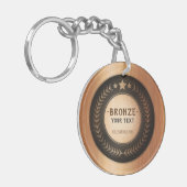 Porte-clés MÉDAILLE Bronze Champion DIY IMPRESSION PERSONNALI (Devant gauche)