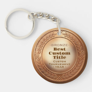 Porte-clés Médaille de bronze réaliste 3D personnalisable et