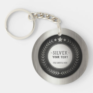 Porte-clés MÉDAILLE DIY IMPRESSION PERSONNALISÉE Argent AJOUT