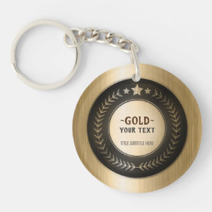 Porte-clés MÉDAILLE DIY IMPRESSION PERSONNALISÉE Or #1 Champi