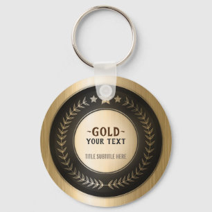 Porte-clés MÉDAILLE DIY IMPRESSION PERSONNALISÉE Or #1 Champi
