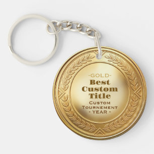 Porte-clés Médaille personnalisée 3D réaliste en feuille d'or