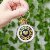 Porte-clés Médaillon à coeur en or (Main)