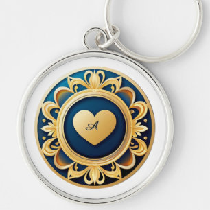 Porte-clés Médaillon à coeur en or