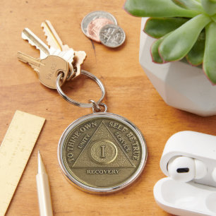 Porte-clés Médaillon de 1 an d'abstinence Cadeau Pendentif