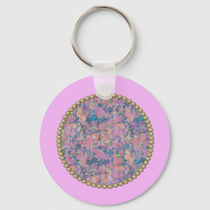 Porte-clés Médaillon rose