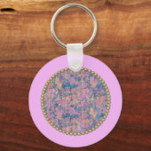 Porte-clés Médaillon rose (Recto)