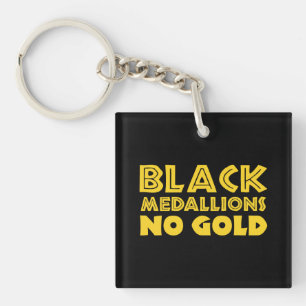 PORTE-CLÉS MÉDAILLONS NOIRS SANS OR