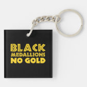 PORTE-CLÉS MÉDAILLONS NOIRS SANS OR (Dos)