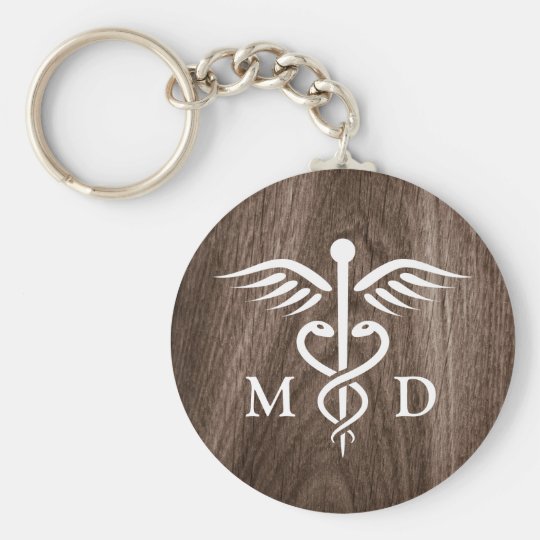 Porte Cles Medecin De Dm Avec Le Caducee Sur L Arriere Plan Zazzle Be