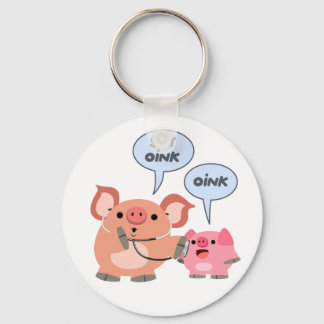 Porte-clés Médecin et patient du cochon de dessin mignon