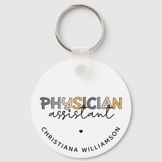 Porte-clés Médecin sur mesure Adjoint PA Appréciation Cadeaux (Recto)